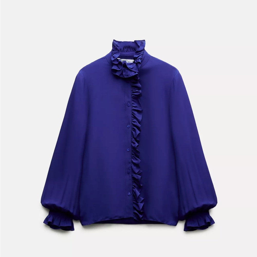 ZARA FLUID RUFFLED BLOUSE ZW COLLECTION